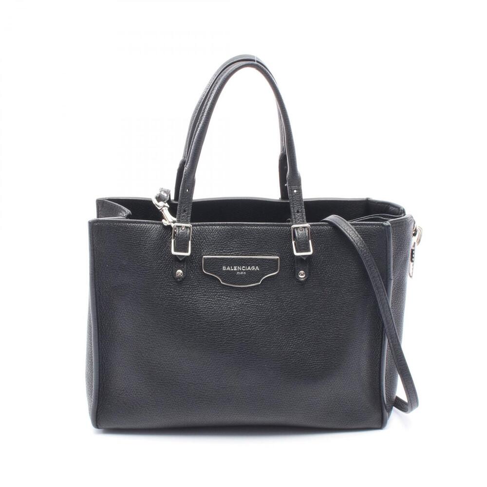 Balenciaga The Paper Handbag Leather Black